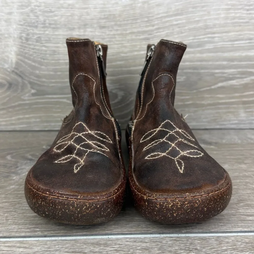 Pom D'Api Little Girl Sz 13/EU 30 Dark Brown Leather Inside Zip Ankle Boots